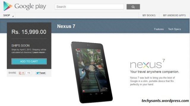 nexus 7 now available in india